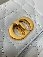 MISS CARO MINI 17 BAG IN CHROME GRAY MACROCANNAGE LAMBSKIN