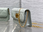 MONTAIGNE AVENUE MINI 19 BAG IN PISTACHIO GREEN CALFSKIN WITH GOLD HARDWARE