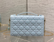MINI BAG 24 IN LIGHT BLUE PATENT CANNAGE CALFSKIN