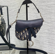 SADDLE 19 BAG WITH STRAP BLUE OBLIQUE JACQUARD