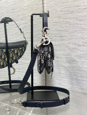 SADDLE 19 BAG WITH STRAP BLUE OBLIQUE JACQUARD