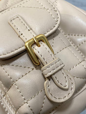 SMALL 20 CARO BACKPACK IN ALMOND BEIGE MACROCANNAGE LAMBSKIN