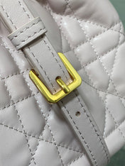 MONTAIGNE MINI 18 BUCKET BAG WITH DRAWSTRING IN BABY PINK LAMBSKIN