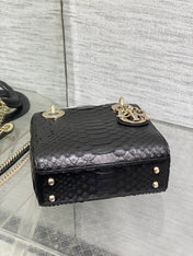 MINI 17 LADY BAG IN BLACK SNAKESKIN PATTERN LAMBSKIN