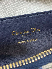 DIOR 25S MEDIUM D-DREAM BAG 24 IN BLUE DIOR OBLIQUE JACQUARD AND SMOOTH CALFSKIN