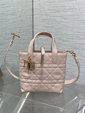 DIOR 25S ALWAYS MINI BAG 16 IN LIGHT PINK MACROCANNAGE CALFSKIN GOLD HARDWRE