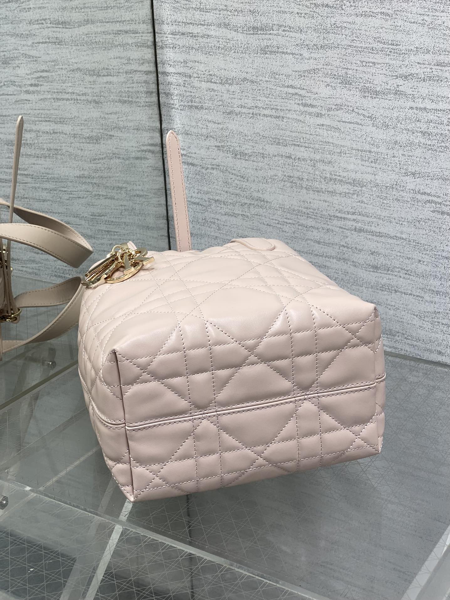 DIOR 25S ALWAYS MINI BAG 16 IN LIGHT PINK MACROCANNAGE CALFSKIN GOLD HARDWRE