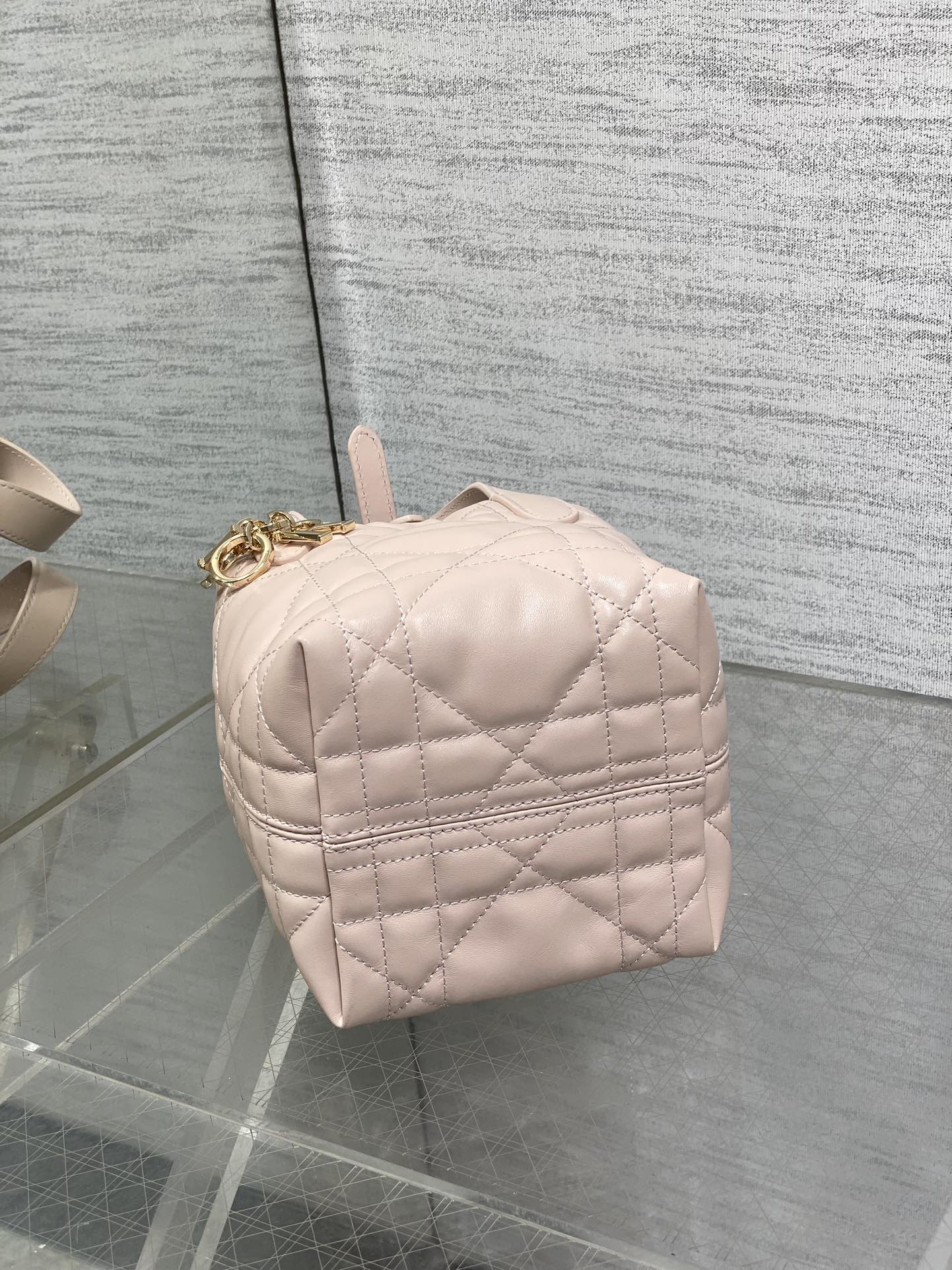 DIOR 25S ALWAYS MINI BAG 13 IN LIGHT PINK MACROCANNAGE CALFSKIN GOLD HARDWRE