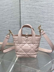 DIOR 25S ALWAYS MINI BAG 13 IN LIGHT PINK MACROCANNAGE CALFSKIN GOLD HARDWARE