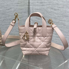DIOR 25S ALWAYS MINI BAG 13 IN LIGHT PINK MACROCANNAGE CALFSKIN GOLD HARDWARE