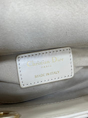 DIOR 25S MICRO LADY D-JOY 16 IN BEIGE LAMBSKIN GOLD HARDWARE