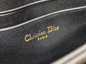 DIOR 25S DIOR TALK PHONE POUCH 21 IN BLACK CANNAGE LAMBSKIN SILVER HARDWARE