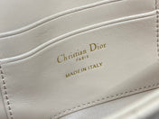 DIOR 25S DIOR TALK PHONE POUCH 18 IN LIGHT IVORY CANNAGE LAMBSKIN
