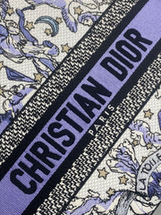 DIOR 25S SMALL LADY D-LITE BAG 24 IN PURPLE DIOR NIGHT OF DREAMS EMBROIDERY