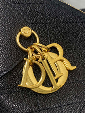 DIOR 25S MEDIUM VOYAGE BAG 28 IN BLACK FLAT MACROCANNAGE GRAINED CALFSKIN