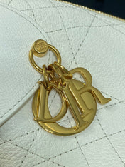DIOR 25S MEDIUM VOYAGE BAG 28 IN IVORY FLAT MACROCANNAGE GRAINED CALFSKIN