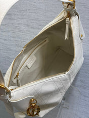DIOR 25S MEDIUM VOYAGE BAG 28 IN IVORY FLAT MACROCANNAGE GRAINED CALFSKIN