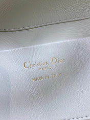 DIOR 25S TOUJOURS VERTICAL NANO TOTE BAG 18 IN IVORY BLACK MACROCANNAGE CALFSKIN