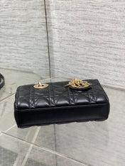 DIOR 25S MICRO LADY D-JOY 19 IN BLACK CALFSKIN GOLD HARDWARE
