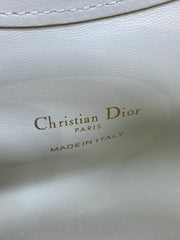 DIOR 25S JOLIE TOP HANDLE MINI BAG 18 IN WHITE CALFSKIN GOLD HARDWRE