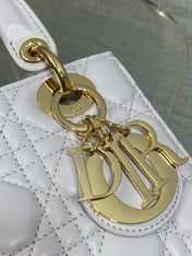 DIOR 25S LADY DIOR BAG 20 IN LILAC CANNAGE CALFSKIN GOLD HARDWARE