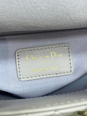 DIOR 25S MINI LADY DIOR BAG 17 IN LILAC CANNAGE CALFSKIN GOLD HARDWARE