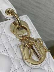 DIOR 25S MINI LADY DIOR BAG 17 IN LILAC CANNAGE CALFSKIN GOLD HARDWRE