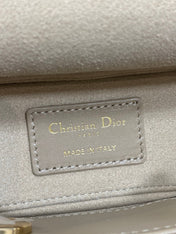DIOR 25S SMALL LADY D‑JOY BAG 19 IN DARK BEIGE CANNAGE CALFSKIN GOLD HARDWRE