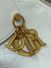 DIOR 25S VOYAGE BAG 34 IN IVORY FLAT MACROCANNAGE GRAINED CALFSKIN