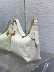 DIOR 25S VOYAGE BAG 34 IN IVORY FLAT MACROCANNAGE GRAINED CALFSKIN