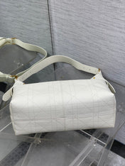 DIOR 25S VOYAGE BAG 34 IN IVORY FLAT MACROCANNAGE GRAINED CALFSKIN