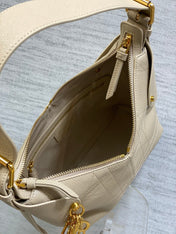 DIOR 25S SMALL VOYAGE BAG 23 IN POWDER BEIGE FLAT MACROCANNAGE GRAINED CALFSKIN