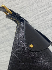 DIOR 25S VOYAGE BAG 34 IN BLACK FLAT MACROCANNAGE GRAINED GLOSSY CALFSKIN