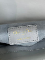 DIOR 25S MINI LADY DIOR BAG 17 IN LIGHT BLUE CALFSKIN CHARM CRYSTAL EMBELLISHMENTS