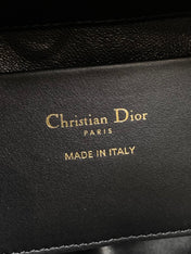 DIOR 25S TOUJOURS VERTICAL TOTE BAG 18 IN BLACK CALFSKIN WITH CHARM BRACELET STRAP