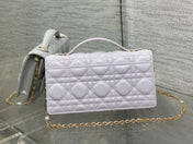 DIOR 25S DIOR TALK PHONE POUCH 21 IN PALE LILAC CALFSKIN GOLD HARDWARE