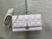 DIOR 25S DIOR TALK PHONE POUCH 21 IN PALE LILAC CALFSKIN GOLD HARDWARE