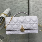 DIOR 25S DIOR TALK PHONE POUCH 21 IN PALE LILAC CALFSKIN GOLD HARDWARE