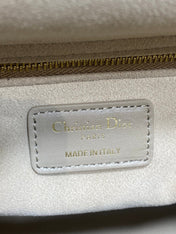 DIOR 25S MEDIUM LADY BAG 24 IN POWDER BEIGE CALFSKIN GOLD HARDWARE