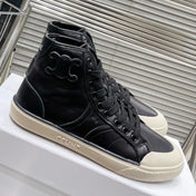 MID LOW LACE-UP ALAN SNEAKERS WITH TRIOMPHE PATCH IN CALFSKIN BLACK
