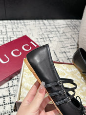 MARY JANE FLAT IN BLACK CALFSKIN