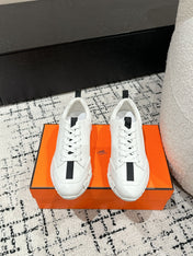 BOUNCING SNEAKER IN WHITE MIX BLACK CALFSKIN