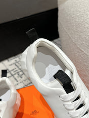BOUNCING SNEAKER IN WHITE MIX BLACK CALFSKIN