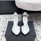 CHANEL 26S HEELED SLINGBACKS 75 MM IN WHITE LAMBSKIN