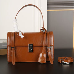 WORK BRIEFCASE 33 IN BROWN SHINY SMOOTH CALFSKIN