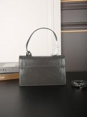 WORK BRIEFCASE 33 IN CHARCOAL GREY SHINY SMOOTH CALFSKIN