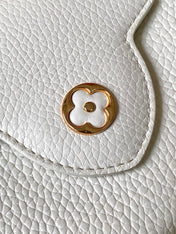 CAPUCINES EAST-WEST MINI 21 IN WHITE TAURILLON LEATHER GOLD-TONE HARDWARE