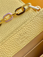 LV 25S CAPUCINES BAG 21 IN YELLOW CALFSKIN GOLD HARDWARE