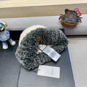 BEANIE HAT IN WHITE WOOL AND FLEECE 399546