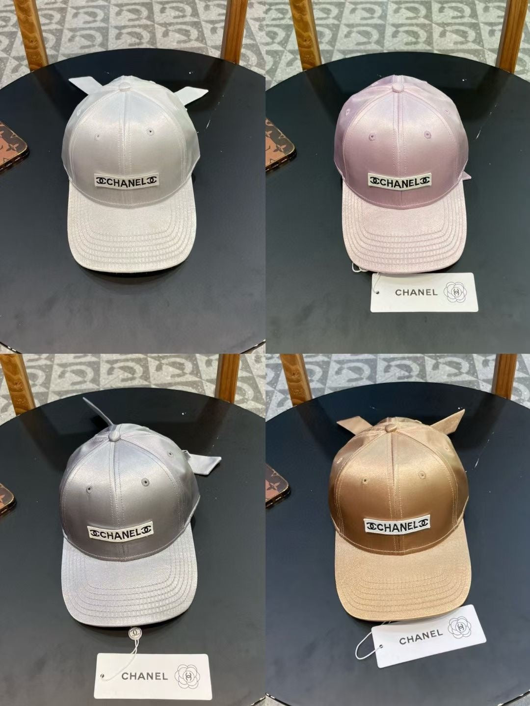 BASEBALL HAT IN SILVER SILK SATIN 404865